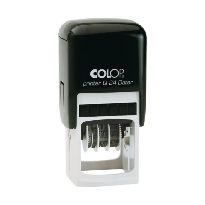 Colop printer Q24 dátumbélyegző szöveggel, négyzet alakú lenyomat